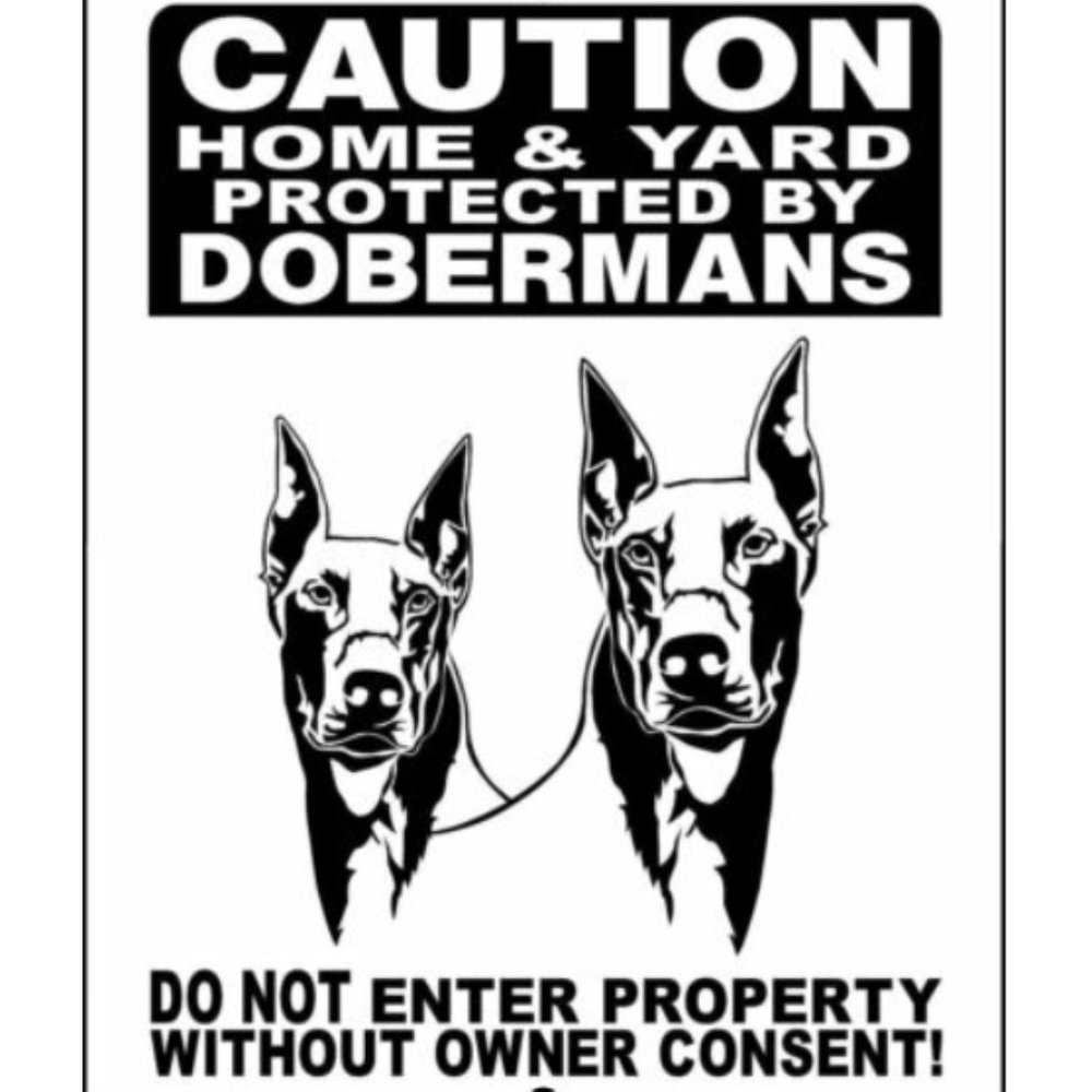Doberman Pinscher 9"x12" Aluminum Sign